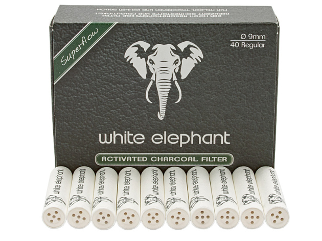 White Elephant Aktivkohlefilter  Size Ø 9 mm, 40 Stück