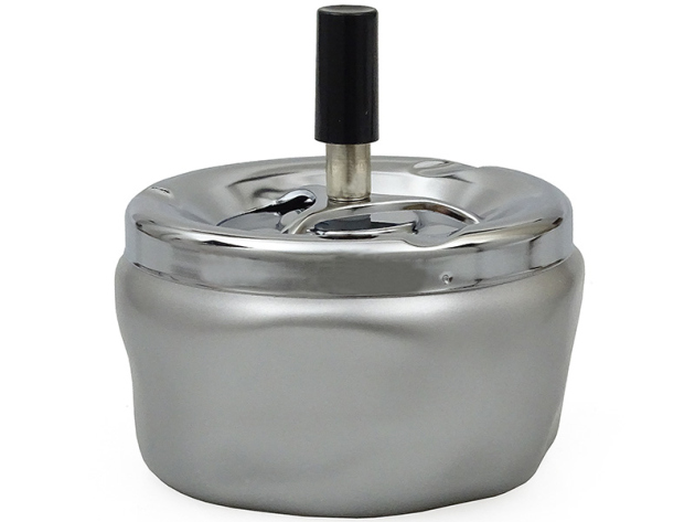 Rotary Ashtray Stone Pattern Silver, Ø 11 cm