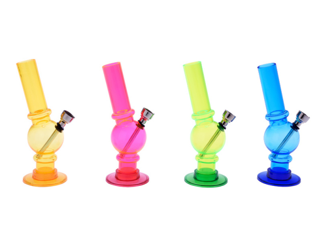 Acrylbong "Rasta" mini, 15 cm, 12er Display