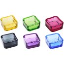 Ashtray "Smoke" glass 7,3x7,3cm, 12p Display