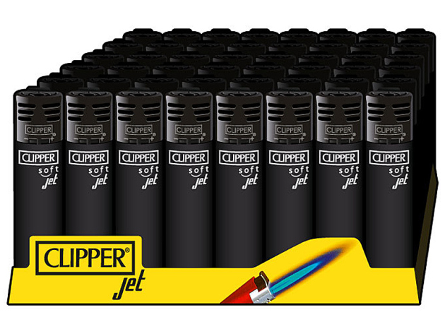 Clipper Jetflame Large Soft Touch ALL BLACK, 48er Display