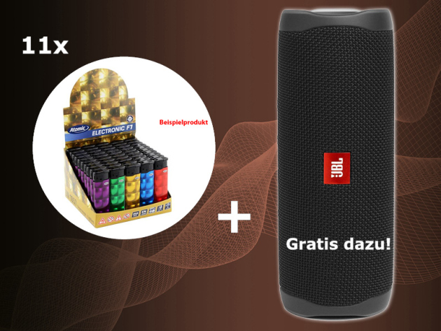Aktion 550 Motiv-Elektrofeuerzeuge + JBL Flip 5 Bluetooth Box