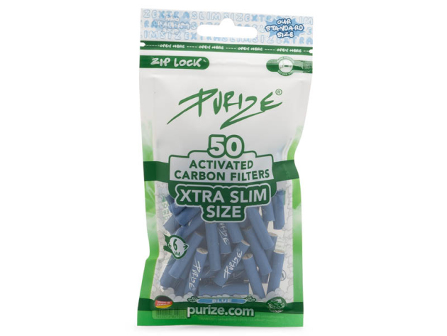 PURIZE Blue, 50er Pack., Xtra Slim Size 5,9mm, Aktivkohlefilter