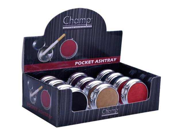 Pocket ashtray "Colourful", approx. 5x5x1,7cm, 12pcs.Display