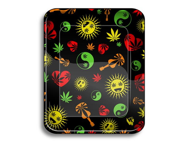 Rolling Tray "Weed Shapes", 34 x 28 cm