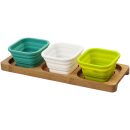 Bambustablett mit 3 Schälchen