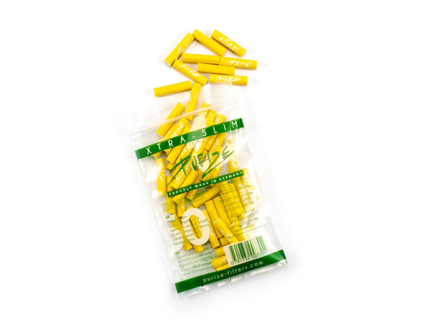 PURIZE Gelb, 50er Pack., Xtra Slim Size Yellow, 5,9mm, Aktivkohlefilter