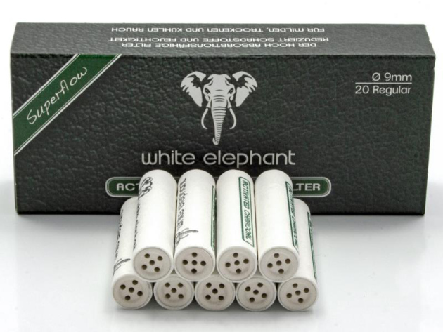 White Elephant Aktivkohlefilter  Size Ø 9 mm, 20 Stück