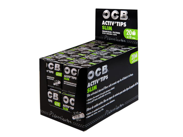 OCB Filter Slim Activ Tips Aktivkohle 7mm, 10 Stück