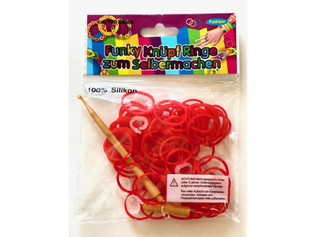Funky Loombänder 100er Tüte  Rot