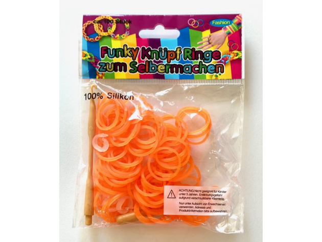 Funky Loombänder 100er Tüte Orange