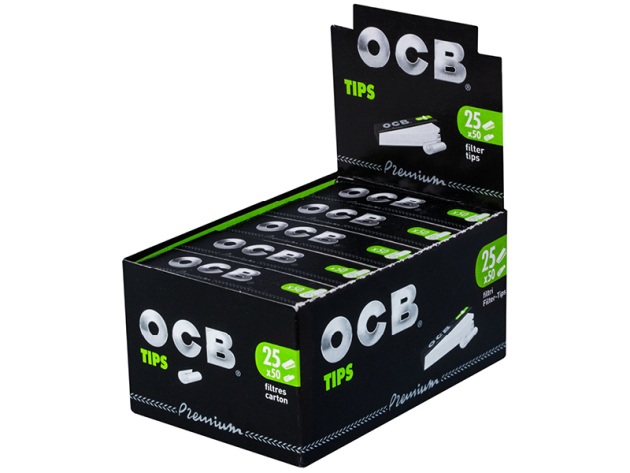 OCB Filter Tips Schwarz Premium 25 Hefte je 50 Blatt