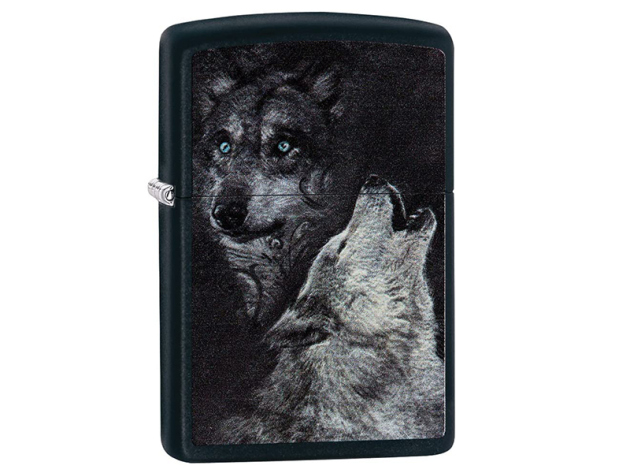 Zippo Feuerzeug - Wolf / Black Matte