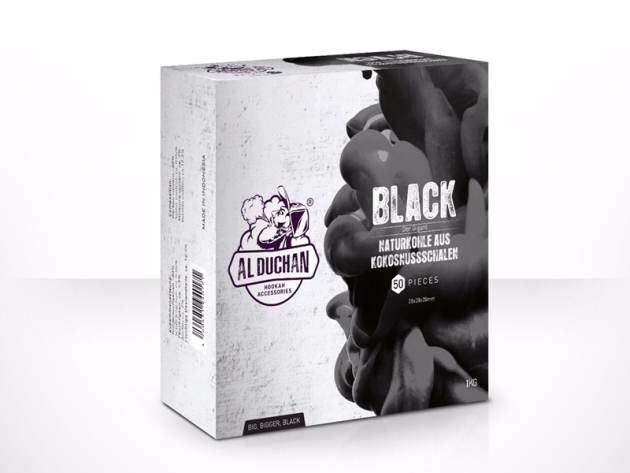 Al Duchan "Black" Premium-Naturkohle (Kokos) 50er Pack, 1 Kg