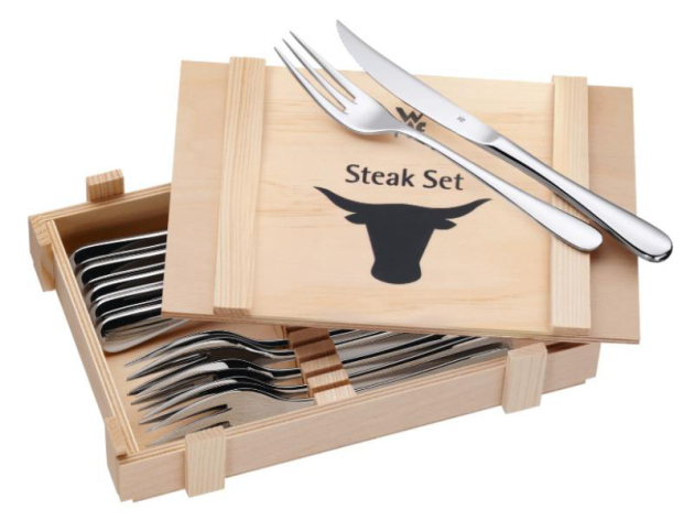 WMF Steakbesteck-Set 12-teilig in Holzkiste, UVP: 59,99 Euro