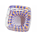 Glasaschenbecher Quadratisch - 6 Motive, Ø 9 cm, 6er Display