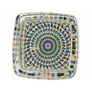 Glasaschenbecher Quadratisch - 6 Motive, Ø 9 cm, 6er Display