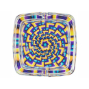 Glasaschenbecher Quadratisch - 6 Motive, Ø 9 cm, 6er Display