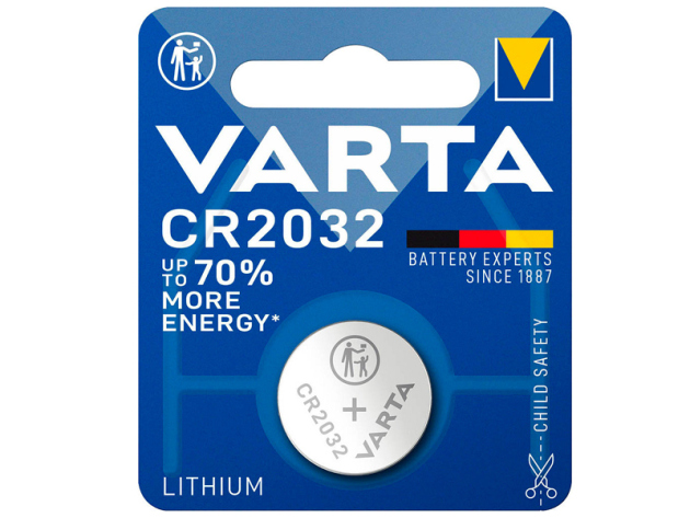 Varta Knopfzelle CR2032 3,0 V, 1er Blister