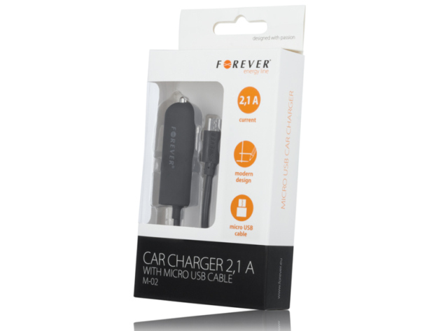 Forever KFZ-Adapter mit festem Ladekabel auf Micro-USB