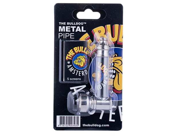 Bulldog Metallpfeife- Pfeife + Siebe, 7 cm
