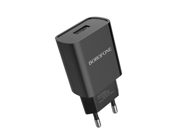 Netzstecker 1x USB Adapter, schwarz