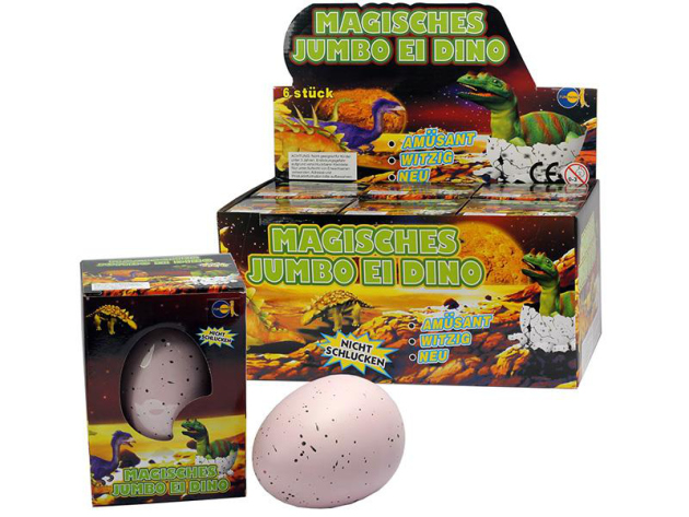 Magische Jumbo Eier "Dino", 6er Display