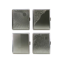 Zigarettenetui "EXQUISITE" Metall chrom, für 18 Zig., mit Gummiband, 8er Display