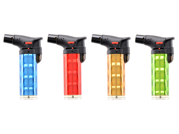 Sturmfeuerzeuge "Holography Ass" Torchy-  blaue Jet-Flame; 4 Farben; 12er Display