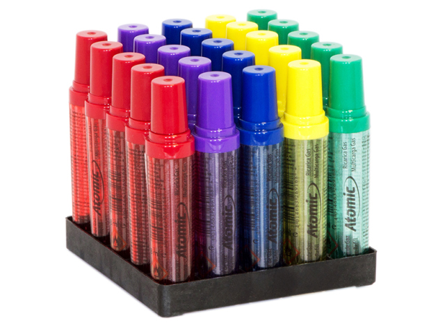 Atomic Feuerzeuggas Kunststoff  mit Metall-Ventil; 18ml; 25er Display