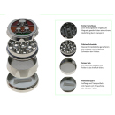 Grinder "Skulls", Metall; 3 versch. Motive & Farben; 55 x 41 mm; einzeln