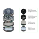 Grinder &quot;Dollarnoten&quot;; Metall; 4-tlg.; 52 x 35...
