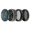 Grinder "Skulls" Metall, 6 versch. Motive; 4-tlg.; 52 x 35 mm; einzeln