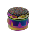 Grinder "Konfetti Glitter" Metall, 4-tlg.; regenbogenfarbig; 55 mm 41 mm