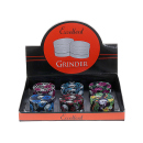 Grinder "Skulls & Flowers" Metall, 4-tlg.; bunt; 52 x 35 mm; einzeln