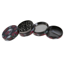 Grinder "Skulls & Flowers" Metall, 4-tlg.; bunt; 52 x 35 mm; einzeln
