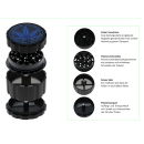 Grinder "Hanfblatt Amsterdam"; Metall;  6 versch; 55 x 44 mm; einzeln