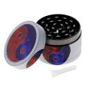 Grinder "Yin & Yang" Metall; 6 versch. Motive; 4-tlg.; 52 x 35 mm; einzeln