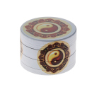 Grinder "Yin & Yang" Metall; 6 versch. Motive; 4-tlg.; 52 x 35 mm; einzeln