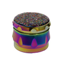 Grinder "Konfetti Glitter" Metall, 4-tlg.; regenbogenfarbig; 44 mm x 34 mm