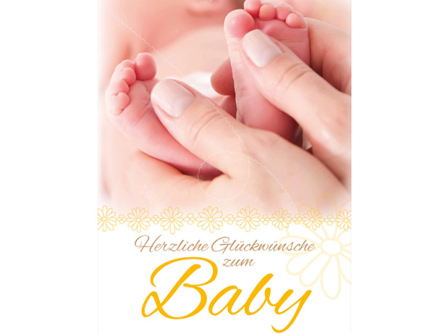 Glückwunschkarte zur Geburt; Doppelkarte; 5er Pack