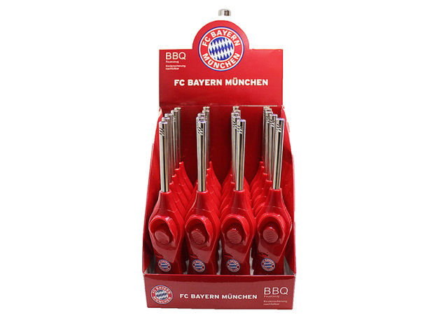 Stabfeuerzeuge "FC Bayern";V-Fire, Rot; nachfüllbar, 20er Display