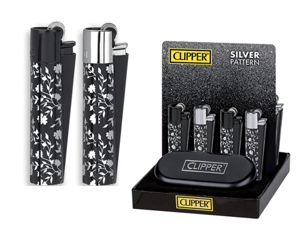 Clipper Metal Micro SILVER PATTERN, 12er Display