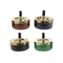 Drehaschenbecher "Klassiker" aus Metall; versch. Farben mit Gold;  11 x 13 cm