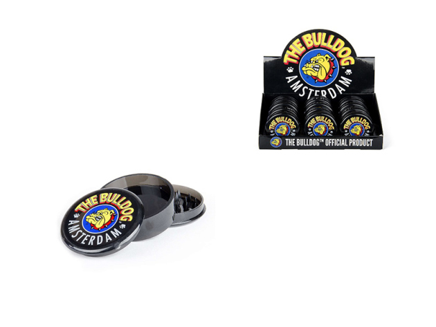 Grinder "Bulldog" aus Plastik, 3-tlg. Ø 60mm, schwarz, 12er Display