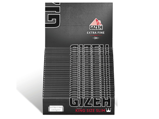 Gizeh Black King Size Slim 25 booklets each 33 leaves