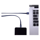 Tekmee Ladekabel USB auf USB-C, Flat, Nylon, 1m, versch. Farben