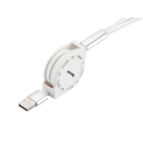 Tekmee Ladekabel USB auf USB-C, Micro-USB, Lightning "3 in 1" ausziehbar; 1m, weiß