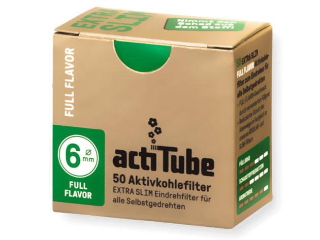 acti Tube Aktivkohlefilter 6mm EXTRA SLIM FULL Flavor 50er Pack