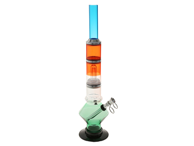 Acrylbong "Neon" mit Teleskophals; mehrfarbig; Höhe 38 cm ++++Achtung ware defekt +++++